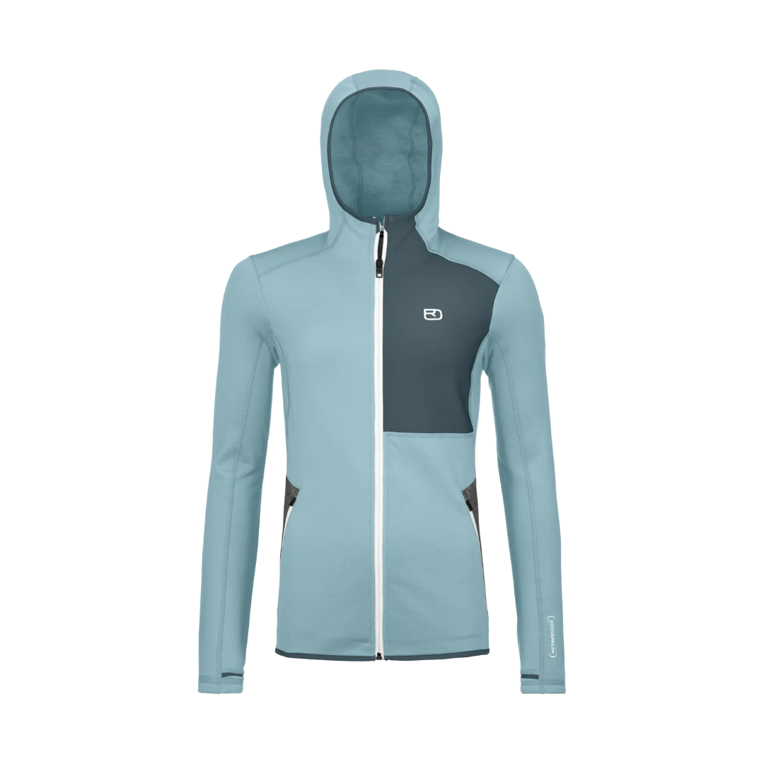 Fleece tecnico con capuccio donna